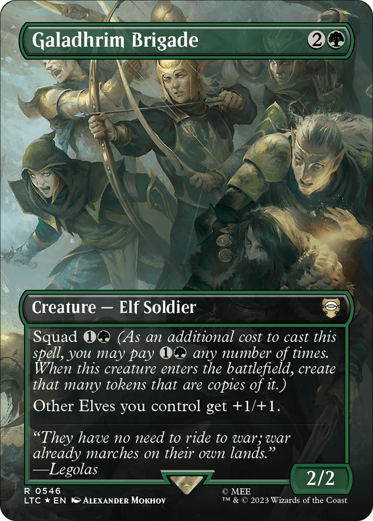 Galadhrim Brigade (LTC-546) - Tales of Middle-earth Commander (Borderless) Foil - Premium MTG Single from Wizards of the Coast - Just $4.17! Shop now at Game Crave Tournament Store
