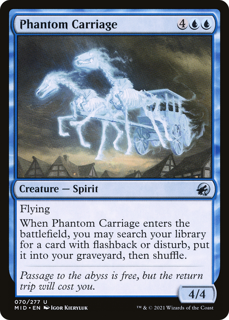 Phantom Carriage (MID-070) - Innistrad: Midnight Hunt - Premium MTG Single from Wizards of the Coast - Just $0.08! Shop now at Game Crave Tournament Store