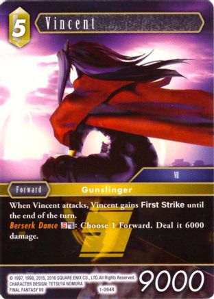 Vincent - 1-094R (DECK EXCLUSIVE CARDS) - Premium Final Fantasy Single from Deck Exclusive Cards - Just $0.47! Shop now at Game Crave Tournament Store