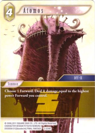Atomos - 3-074R (DECK EXCLUSIVE CARDS) - Premium Final Fantasy Single from Deck Exclusive Cards - Just $0.25! Shop now at Game Crave Tournament Store