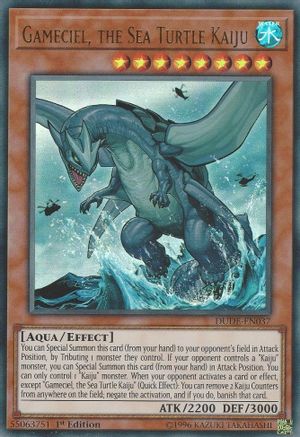 Gameciel, the Sea Turtle Kaiju (DUDE-EN037) - Duel Devastator 1st Edition - Premium Yugioh Single from Konami - Just $1.43! Shop now at Game Crave Tournament Store
