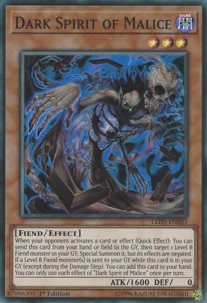 Dark Spirit of Malice (LED5-EN003) - Legendary Duelists: Immortal Destiny 1st Edition - Premium Yugioh Single from Konami - Just $1.34! Shop now at Game Crave Tournament Store