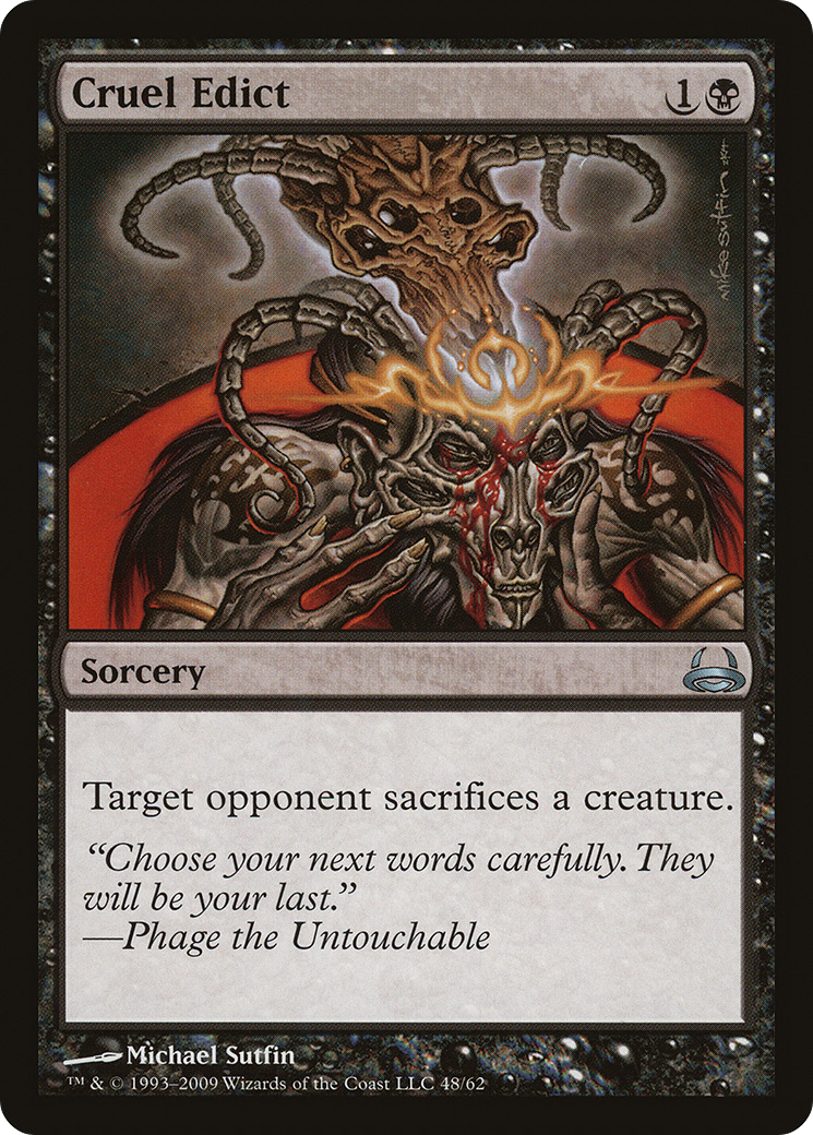Cruel Edict (DDC-048) - Duel Decks: Divine vs. Demonic - Premium MTG Single from Wizards of the Coast - Just $0.08! Shop now at Game Crave Tournament Store