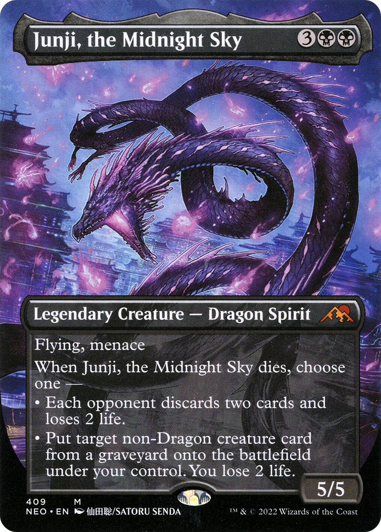 Junji, the Midnight Sky (NEO-409) - Kamigawa: Neon Dynasty (Borderless) - Premium MTG Single from Wizards of the Coast - Just $2.72! Shop now at Game Crave Tournament Store