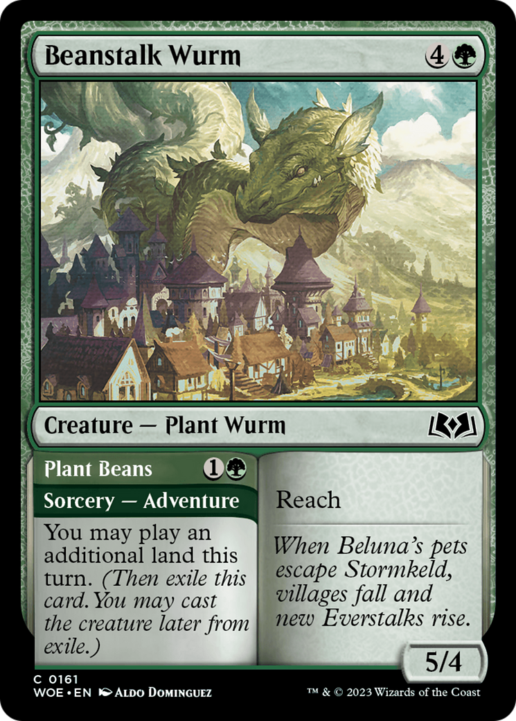Beanstalk Wurm // Plant Beans (WOE-161) - Wilds of Eldraine - Premium MTG Single from Wizards of the Coast - Just $0.05! Shop now at Game Crave Tournament Store