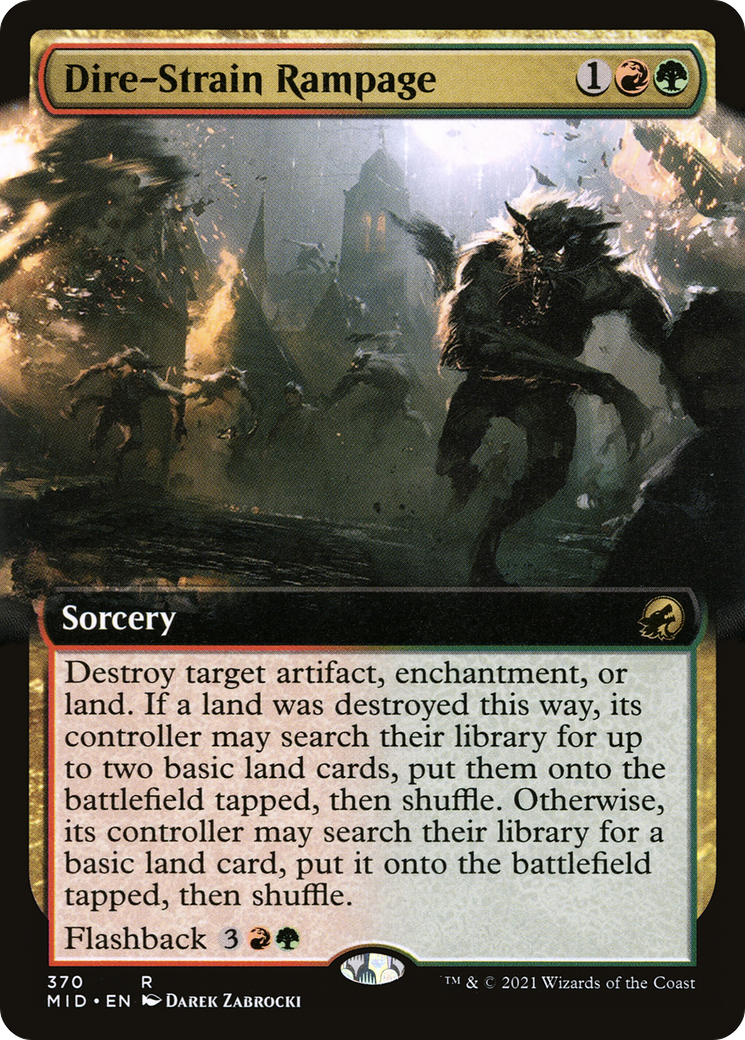 Dire-Strain Rampage (MID-370) - Innistrad: Midnight Hunt: (Extended Art) - Premium MTG Single from Wizards of the Coast - Just $0.08! Shop now at Game Crave Tournament Store