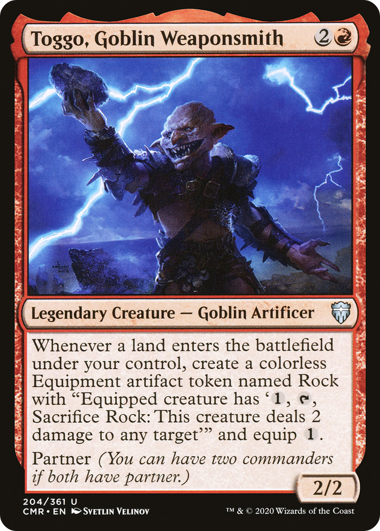 Toggo, Goblin Weaponsmith (CMR-204) - Commander Legends Foil - Premium MTG Single from Wizards of the Coast - Just $0.25! Shop now at Game Crave Tournament Store