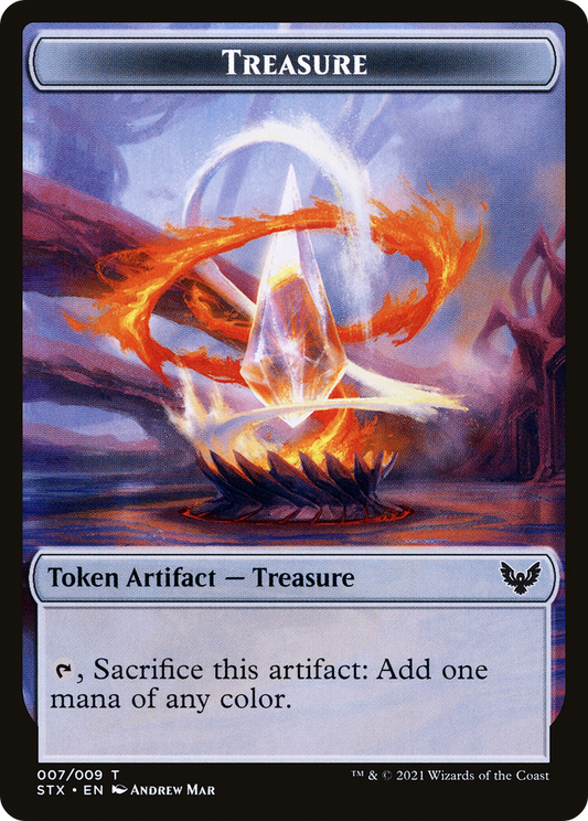 Treasure (TSTX-007) - Strixhaven: School of Mages Tokens - Premium MTG Single from Wizards of the Coast - Just $0.08! Shop now at Game Crave Tournament Store