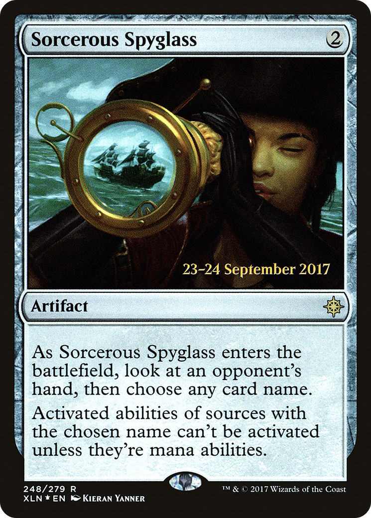Sorcerous Spyglass (PXLN-248S) - Ixalan Promos Foil - Premium MTG Single from Wizards of the Coast - Just $0.26! Shop now at Game Crave Tournament Store
