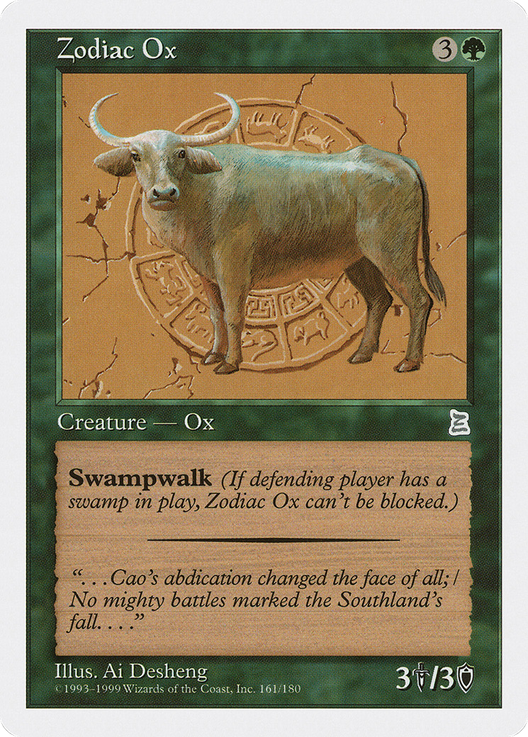 Zodiac Ox (PTK-161) - Portal Three Kingdoms - Premium MTG Single from Wizards of the Coast - Just $21.59! Shop now at Game Crave Tournament Store