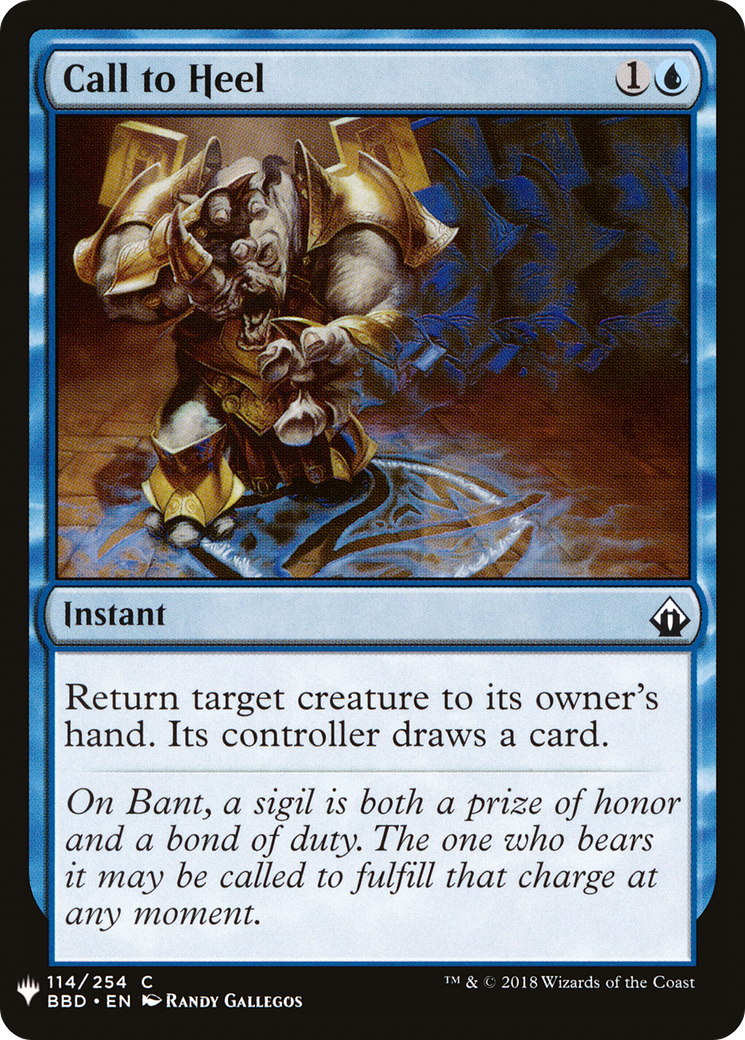 Call to Heel (MB1-306) - Mystery Booster - Premium MTG Single from Wizards of the Coast - Just $0.08! Shop now at Game Crave Tournament Store