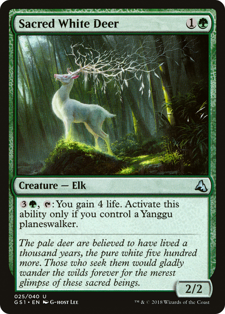 Sacred White Deer (GS1-025) - Global Series Jiang Yanggu & Mu Yanling - Premium MTG Single from Wizards of the Coast - Just $0.25! Shop now at Game Crave Tournament Store