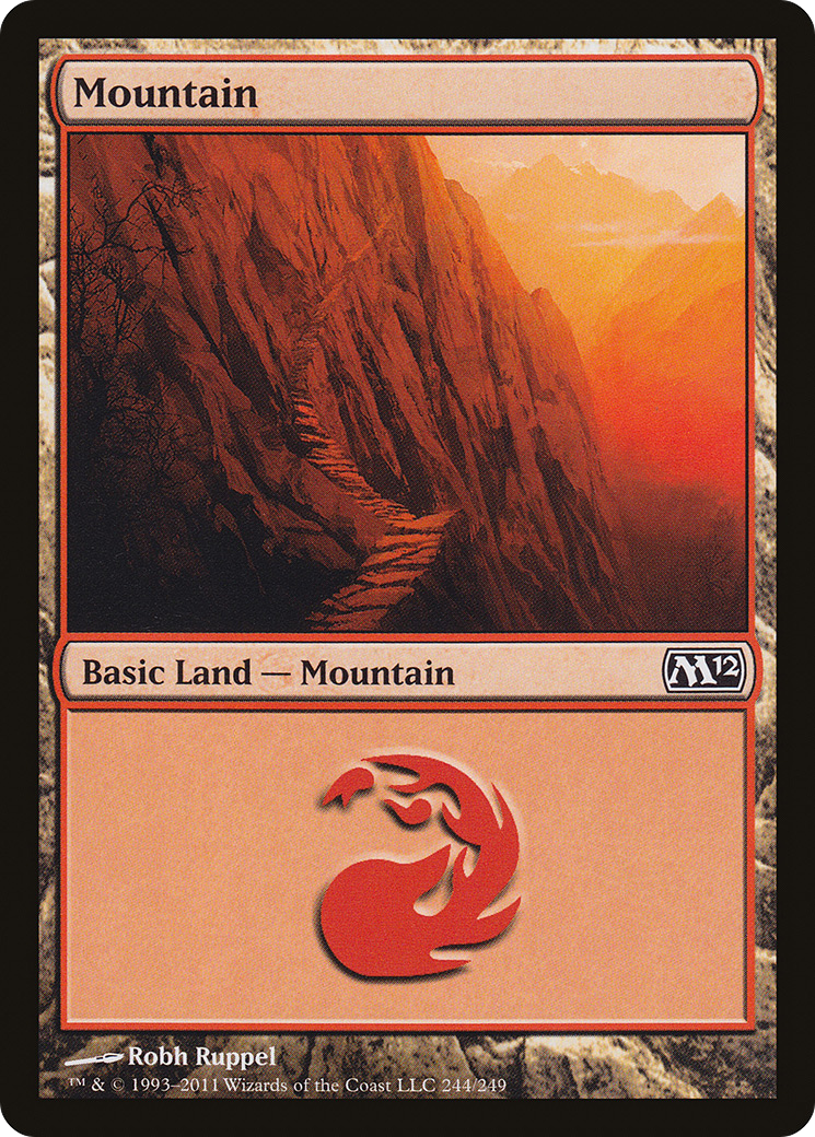 Mountain (M12-244) - Magic 2012 - Premium MTG Single from Wizards of the Coast - Just $0.25! Shop now at Game Crave Tournament Store
