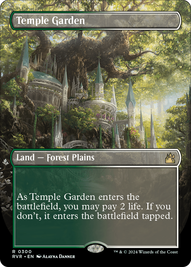 Temple Garden (RVR-300) - Ravnica Remastered (Borderless) - Premium MTG Single from Wizards of the Coast - Just $4.51! Shop now at Game Crave Tournament Store