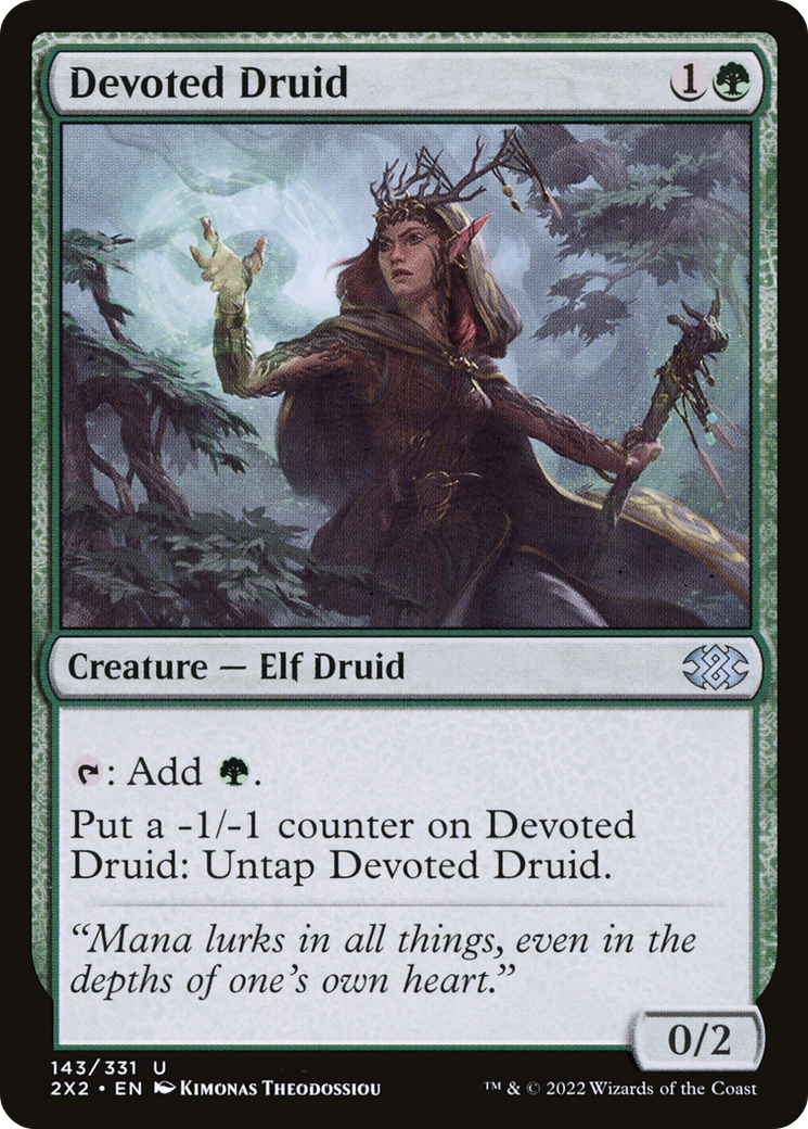 Devoted Druid (2X2-143) - Double Masters 2022 Foil - Premium MTG Single from Wizards of the Coast - Just $0.90! Shop now at Game Crave Tournament Store