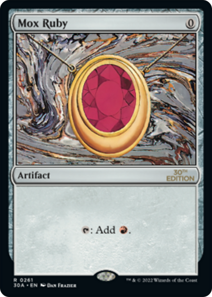 Mox Ruby (30A-261) - 30th Anniversary Edition - Premium MTG Single from Wizards of the Coast - Just $132! Shop now at Game Crave Tournament Store