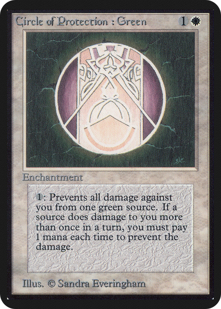 Circle of Protection: Green (LEA-011) - Limited Edition Alpha - Premium MTG Single from Wizards of the Coast - Just $6.41! Shop now at Game Crave Tournament Store