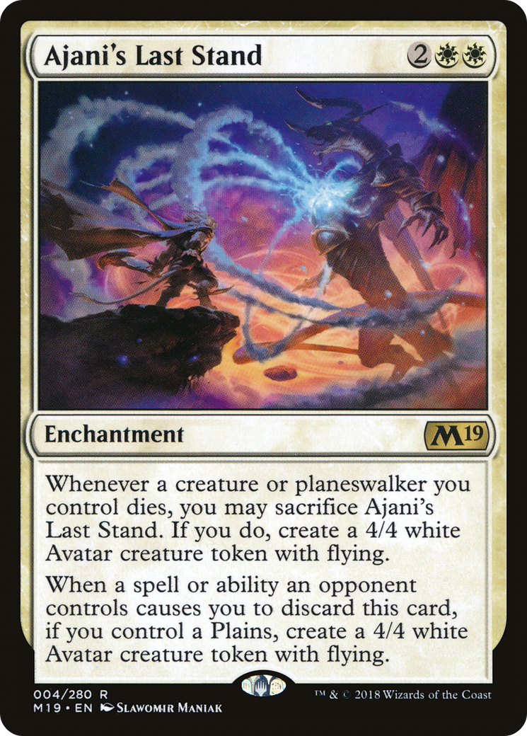 Ajani's Last Stand (M19-004) - Core Set 2019 Foil - Premium MTG Single from Wizards of the Coast - Just $0.15! Shop now at Game Crave Tournament Store