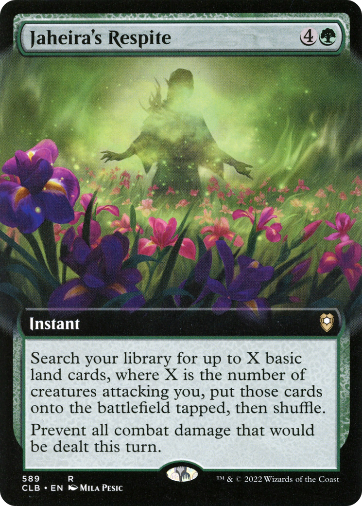 Jaheira's Respite (CLB-589) - Commander Legends: Battle for Baldur's Gate: (Extended Art) Foil - Premium MTG Single from Wizards of the Coast - Just $0.29! Shop now at Game Crave Tournament Store