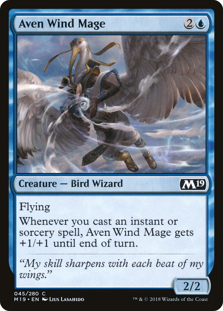 Aven Wind Mage (M19-045) - Core Set 2019 - Premium MTG Single from Wizards of the Coast - Just $0.25! Shop now at Game Crave Tournament Store