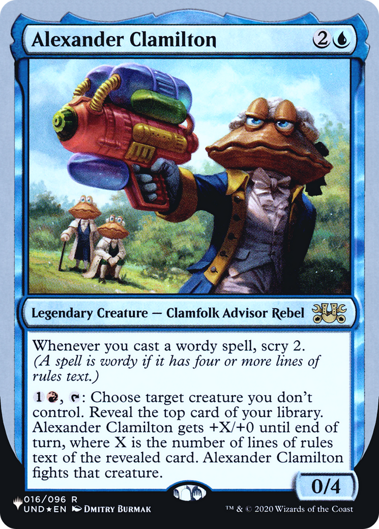 Alexander Clamilton (UPLIST-010) - The List (Unfinity Foil Edition) Foil - Premium MTG Single from Wizards of the Coast - Just $0.16! Shop now at Game Crave Tournament Store
