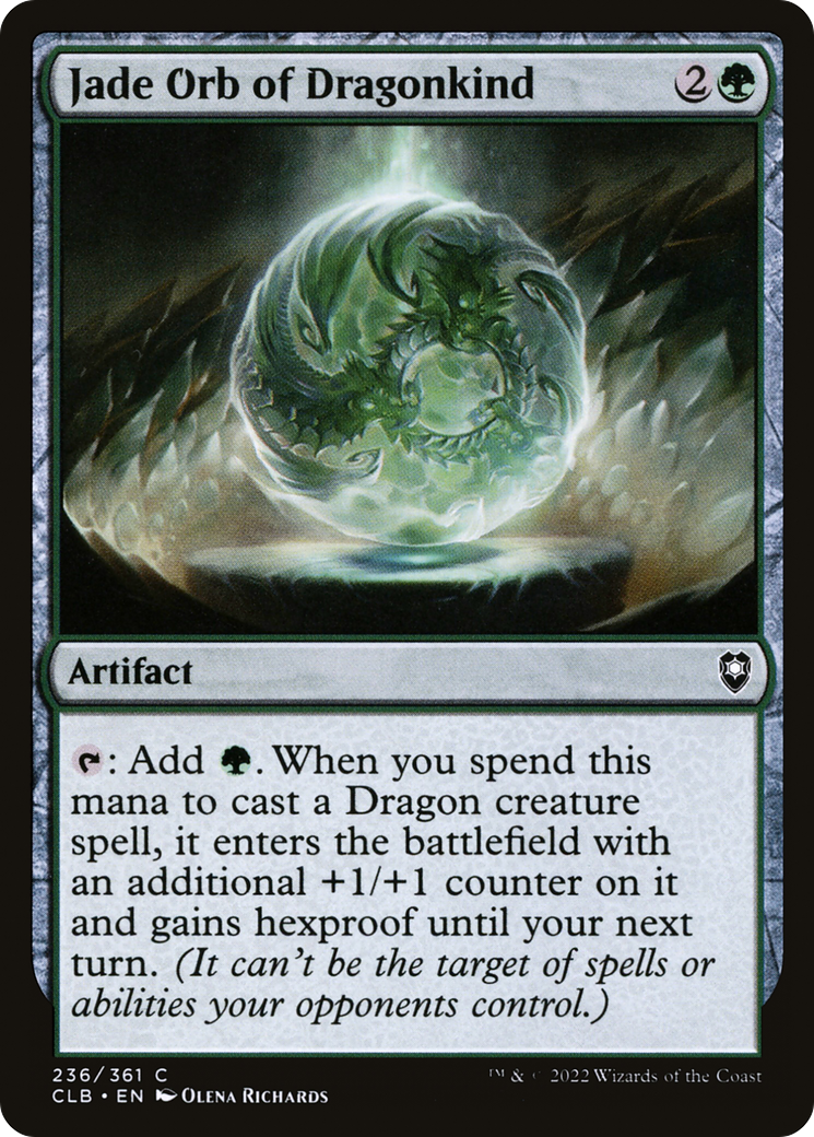 Jade Orb of Dragonkind (CLB-236) - Commander Legends: Battle for Baldur's Gate Foil - Premium MTG Single from Wizards of the Coast - Just $0.60! Shop now at Game Crave Tournament Store
