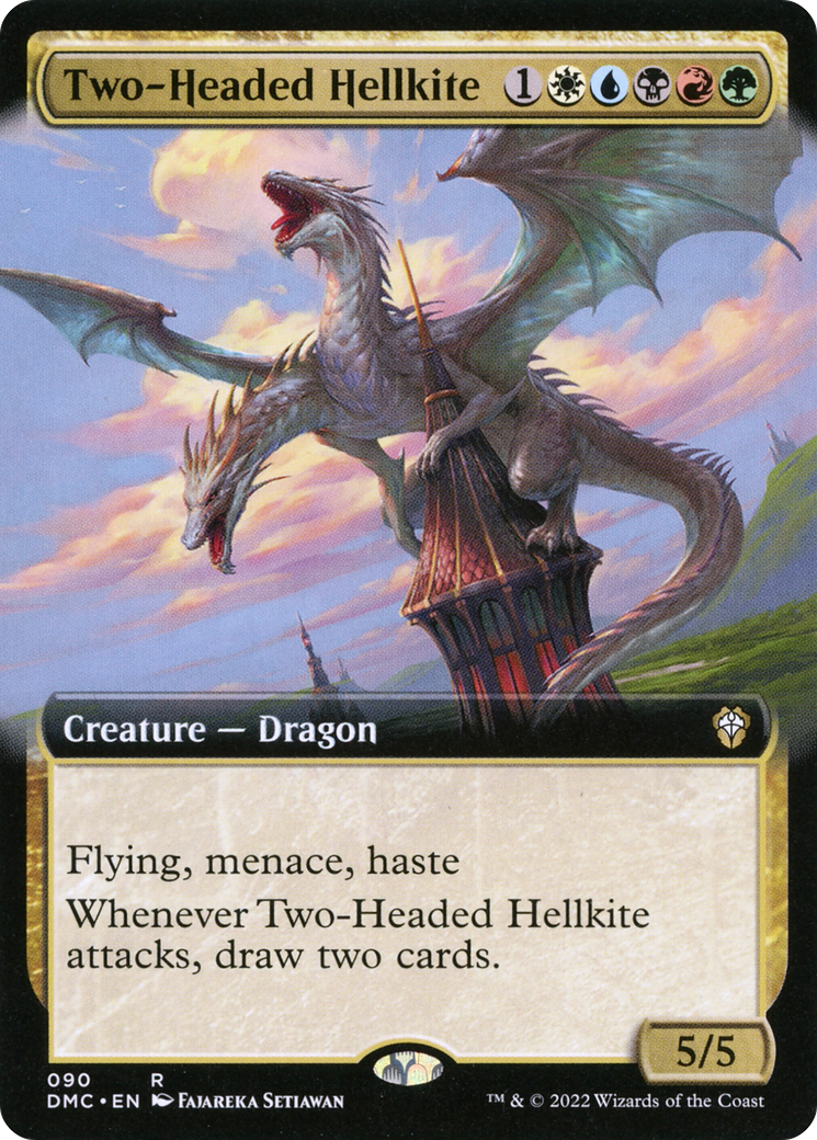 Two-Headed Hellkite (DMC-090) - Dominaria United Commander: (Extended Art) - Premium MTG Single from Wizards of the Coast - Just $9.53! Shop now at Game Crave Tournament Store