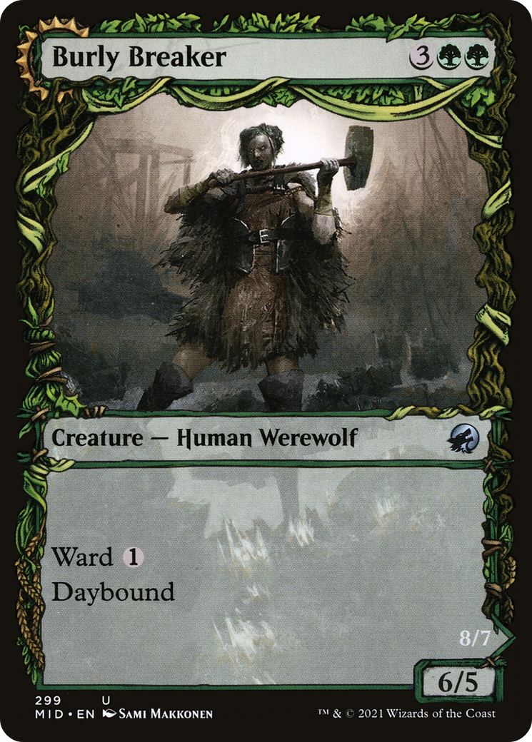 Burly Breaker // Dire-Strain Demolisher (MID-299) - Innistrad: Midnight Hunt: (Showcase, Double Faced Transform) Foil - Premium MTG Single from Wizards of the Coast - Just $0.08! Shop now at Game Crave Tournament Store