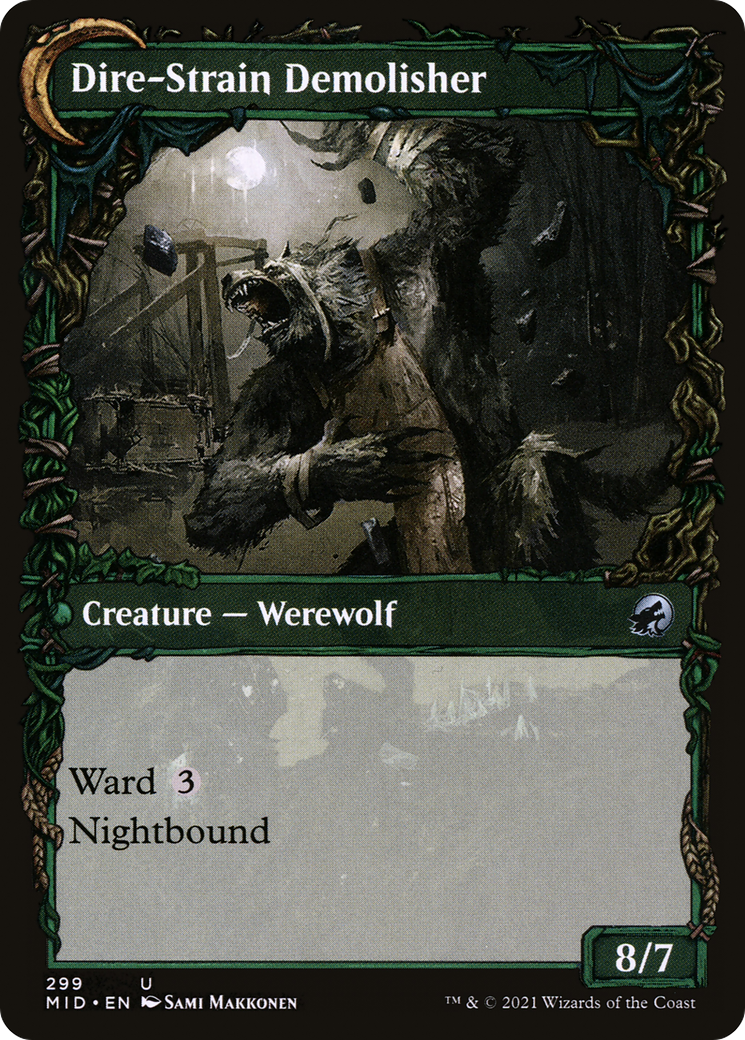 Burly Breaker // Dire-Strain Demolisher (MID-299) - Innistrad: Midnight Hunt: (Showcase, Double Faced Transform) Foil - Premium MTG Single from Wizards of the Coast - Just $0.08! Shop now at Game Crave Tournament Store