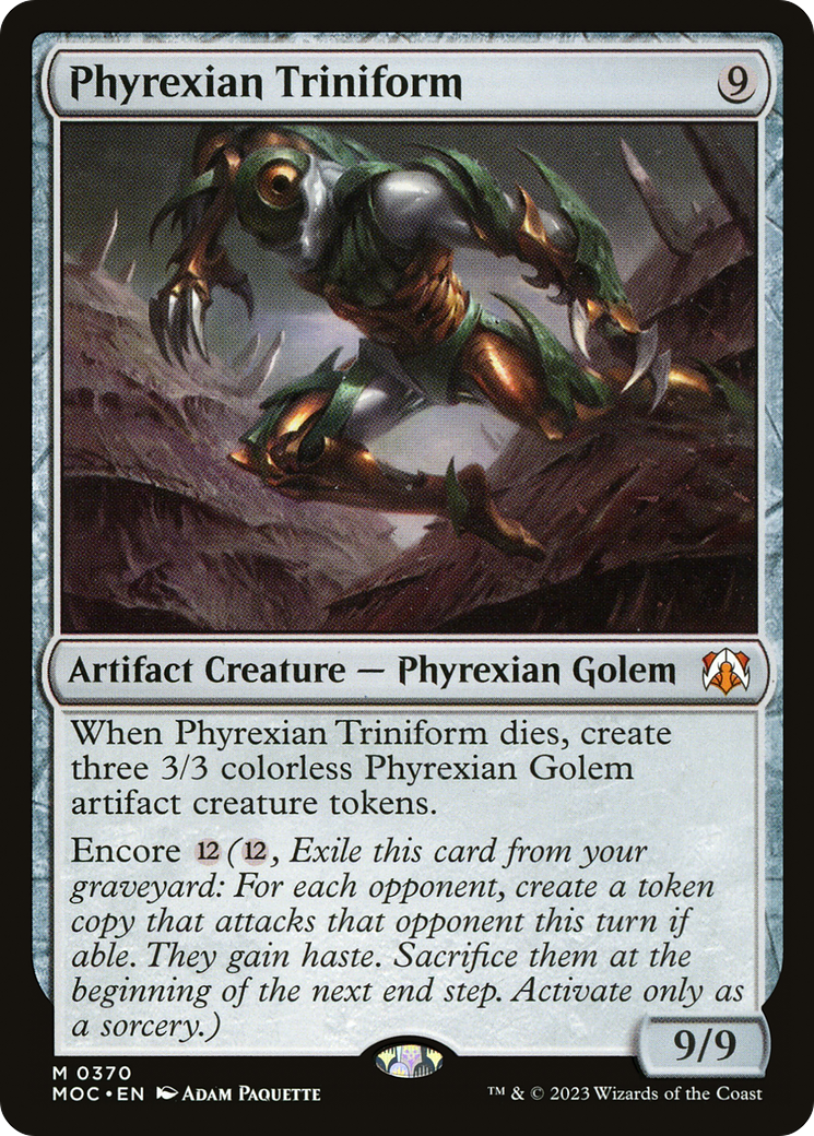 Phyrexian Triniform (MOC-370) - March of the Machine Commander - Premium MTG Single from Wizards of the Coast - Just $0.18! Shop now at Game Crave Tournament Store