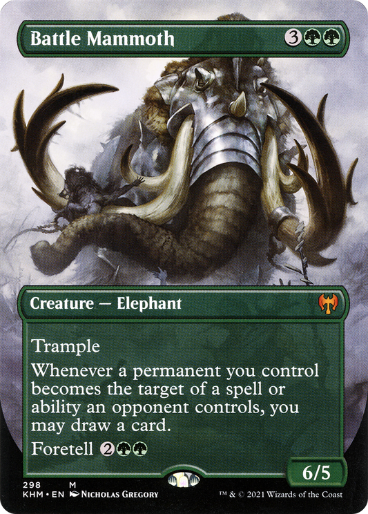Battle Mammoth (KHM-298) - Kaldheim (Borderless) - Premium MTG Single from Wizards of the Coast - Just $0.34! Shop now at Game Crave Tournament Store