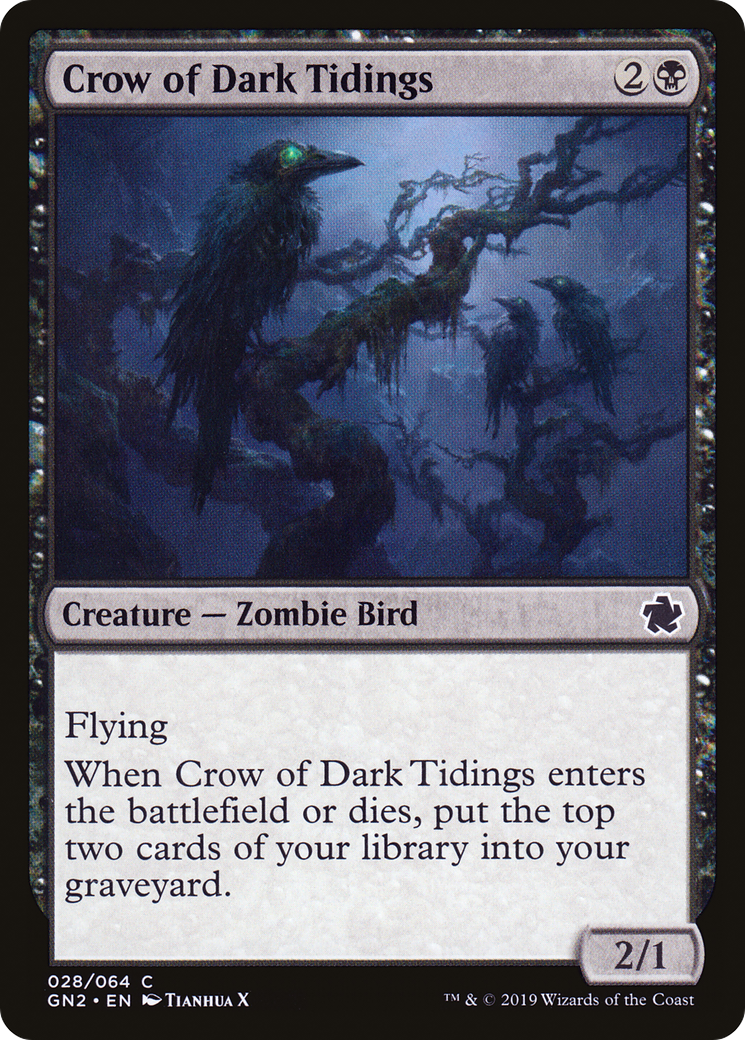 Crow of Dark Tidings (GN2-028) - Game Night 2019 - Premium MTG Single from Wizards of the Coast - Just $0.25! Shop now at Game Crave Tournament Store