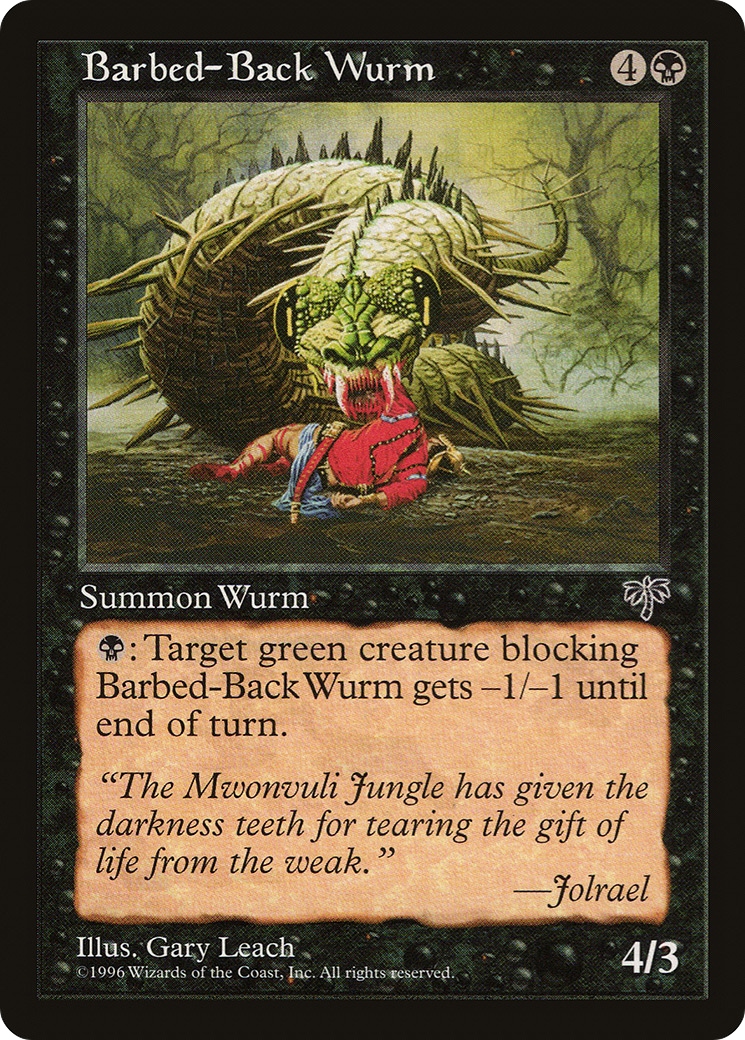 Barbed-Back Wurm (MIR-105) - Mirage - Premium MTG Single from Wizards of the Coast - Just $0.08! Shop now at Game Crave Tournament Store