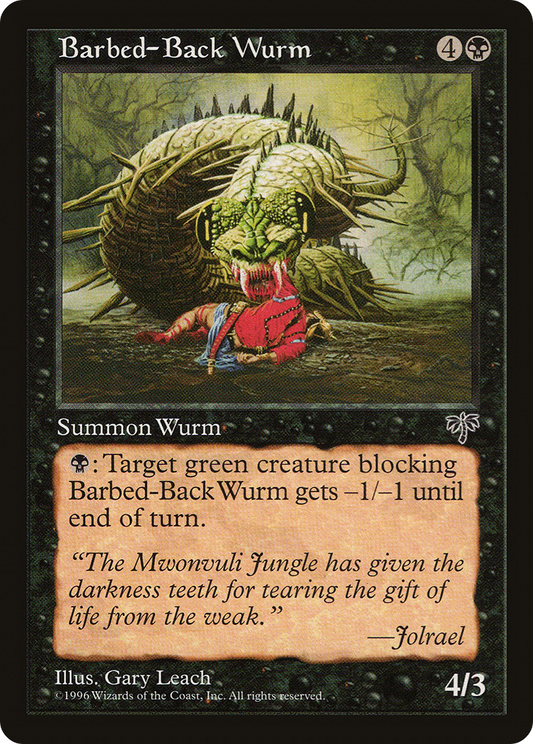 Barbed-Back Wurm (MIR-105) - Mirage - Premium MTG Single from Wizards of the Coast - Just $0.08! Shop now at Game Crave Tournament Store