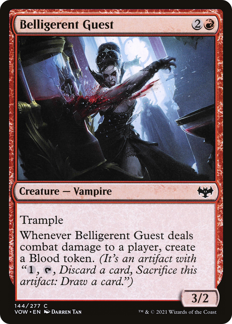 Belligerent Guest (VOW-144) - Innistrad: Crimson Vow Foil - Premium MTG Single from Wizards of the Coast - Just $0.25! Shop now at Game Crave Tournament Store