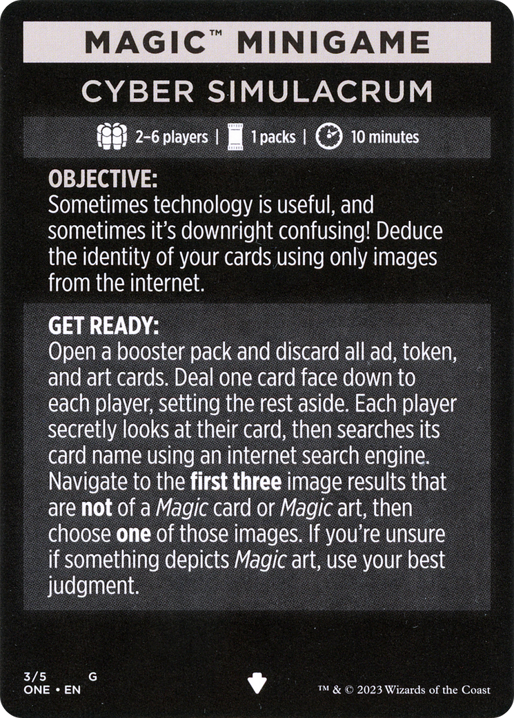 Cyber Simulacrum // Cyber Simulacrum (cont'd) (MONE-003) - Phyrexia: All Will Be One Minigames - Premium MTG Single from Wizards of the Coast - Just $0! Shop now at Game Crave Tournament Store