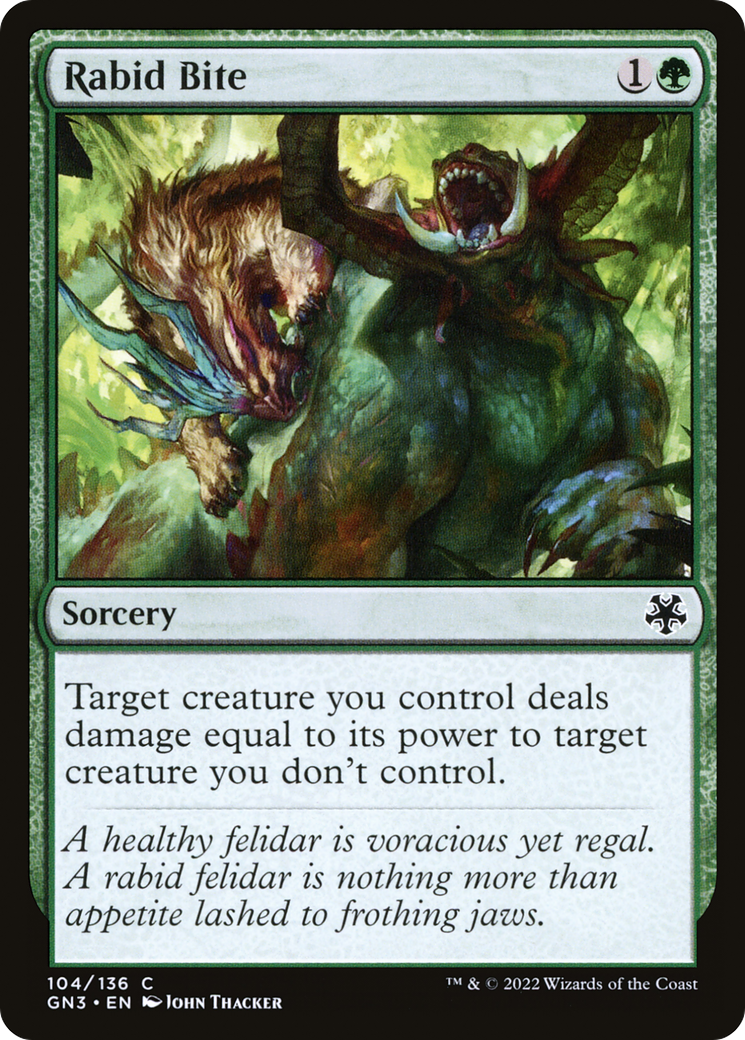 Rabid Bite (GN3-104) - Game Night: Free-for-All - Premium MTG Single from Wizards of the Coast - Just $0.08! Shop now at Game Crave Tournament Store