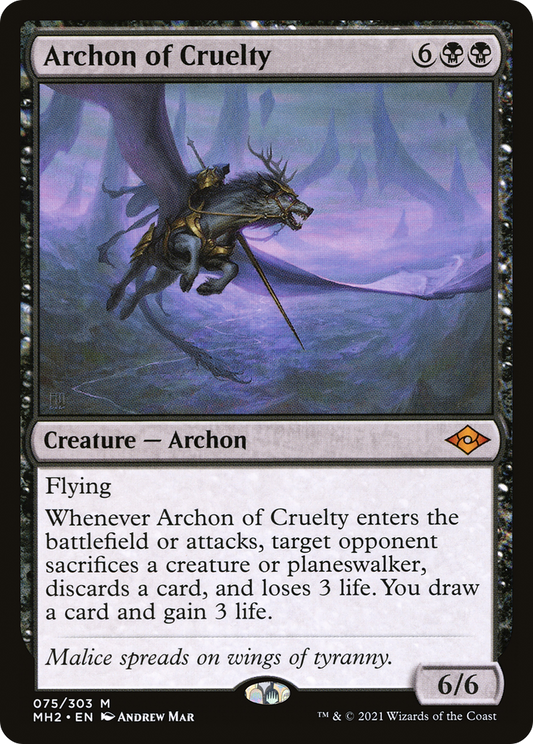 Archon of Cruelty (MH2-075) - Modern Horizons 2 - Premium MTG Single from Wizards of the Coast - Just $2.79! Shop now at Game Crave Tournament Store