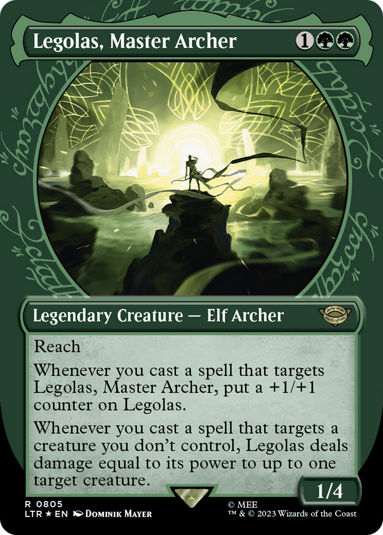 Legolas, Master Archer (LTR-805) - The Lord of the Rings: Tales of Middle-earth: (Showcase) (Borderless) Foil - Premium MTG Single from Wizards of the Coast - Just $4.26! Shop now at Game Crave Tournament Store