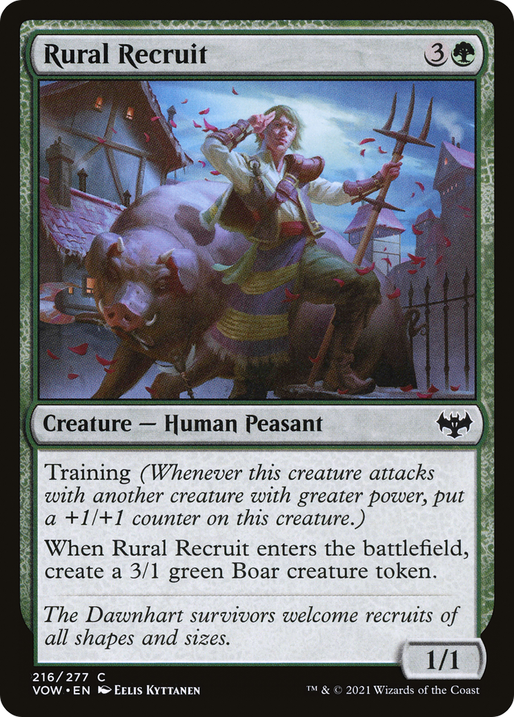 Rural Recruit (VOW-216) - Innistrad: Crimson Vow Foil - Premium MTG Single from Wizards of the Coast - Just $0.25! Shop now at Game Crave Tournament Store