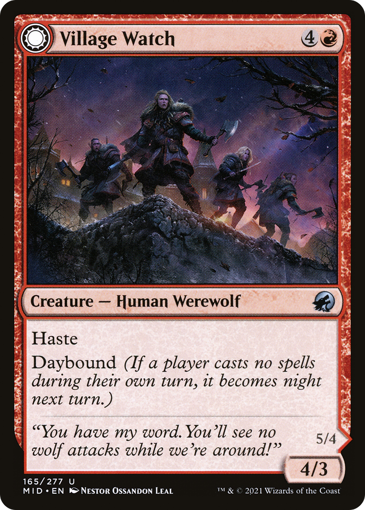 Village Watch // Village Reavers (MID-165) - Innistrad: Midnight Hunt: (Double Faced Transform) - Premium MTG Single from Wizards of the Coast - Just $0.25! Shop now at Game Crave Tournament Store