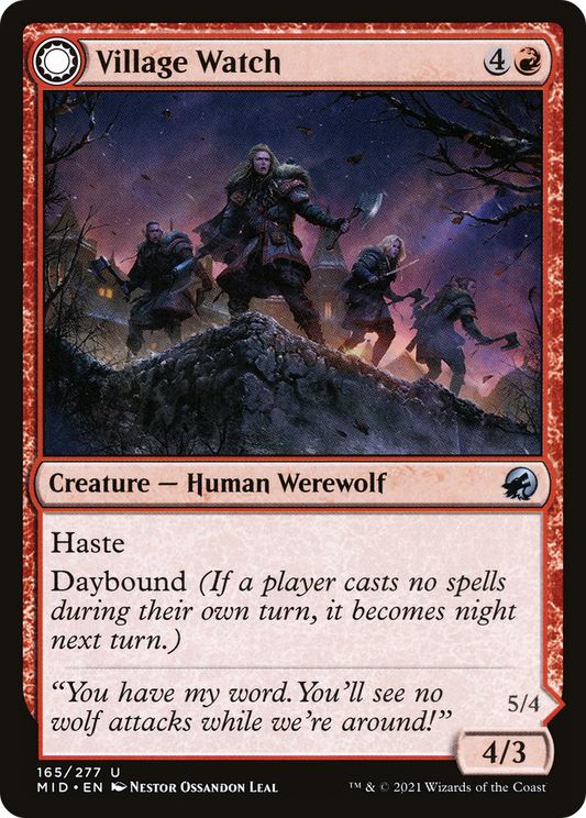 Village Watch // Village Reavers (MID-165) - Innistrad: Midnight Hunt: (Double Faced Transform) - Premium MTG Single from Wizards of the Coast - Just $0.25! Shop now at Game Crave Tournament Store