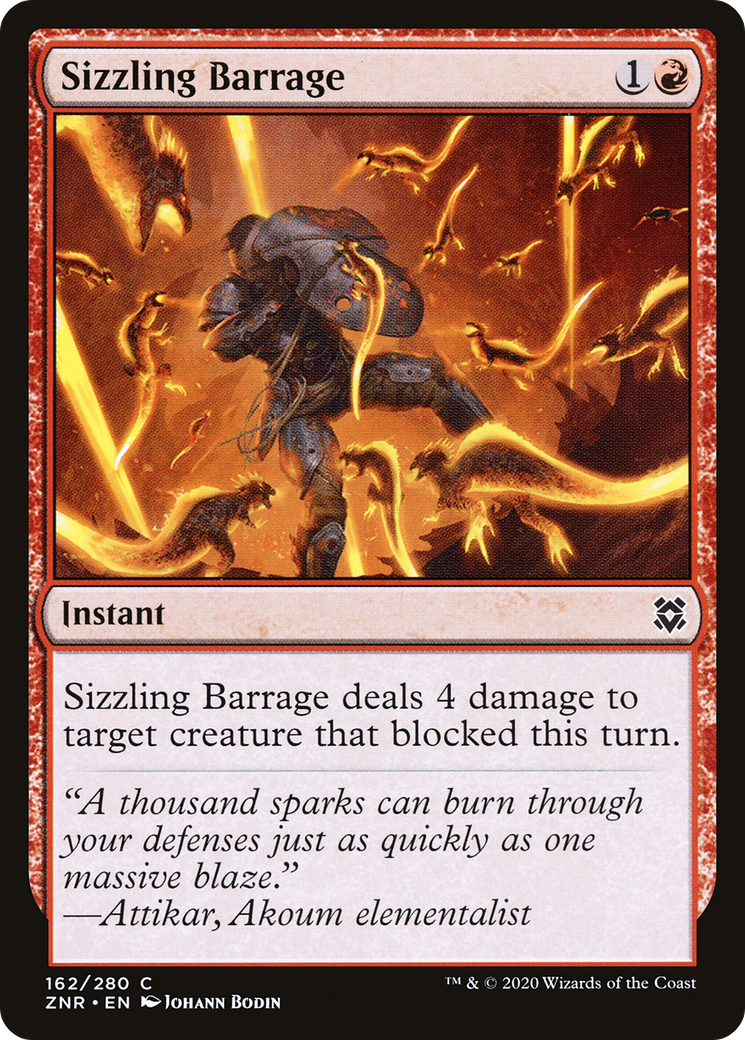 Sizzling Barrage (ZNR-162) - Zendikar Rising Foil - Premium MTG Single from Wizards of the Coast - Just $0.08! Shop now at Game Crave Tournament Store