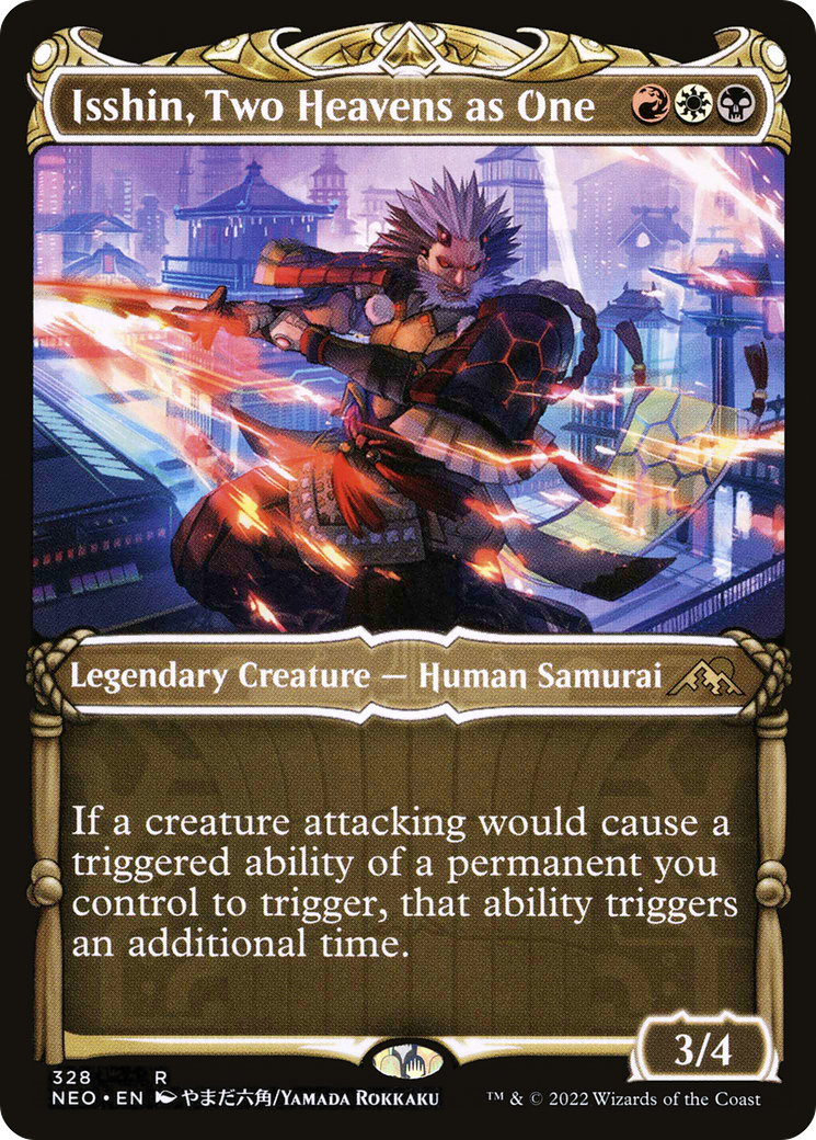 Isshin, Two Heavens as One (NEO-328) - Kamigawa: Neon Dynasty: (Showcase) - Premium MTG Single from Wizards of the Coast - Just $2.64! Shop now at Game Crave Tournament Store