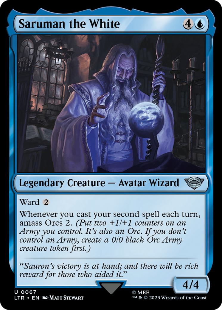 Saruman the White (LTR-067) - The Lord of the Rings: Tales of Middle-earth Foil - Premium MTG Single from Wizards of the Coast - Just $0.08! Shop now at Game Crave Tournament Store