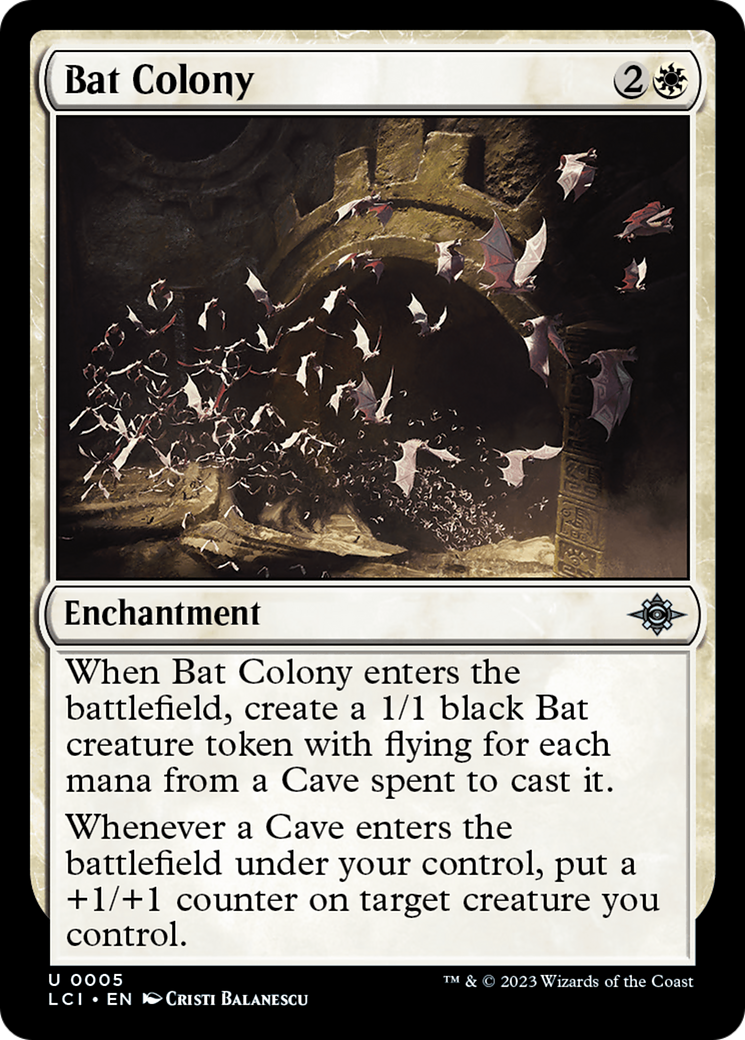 Bat Colony (LCI-005) - The Lost Caverns of Ixalan - Premium MTG Single from Wizards of the Coast - Just $0.08! Shop now at Game Crave Tournament Store