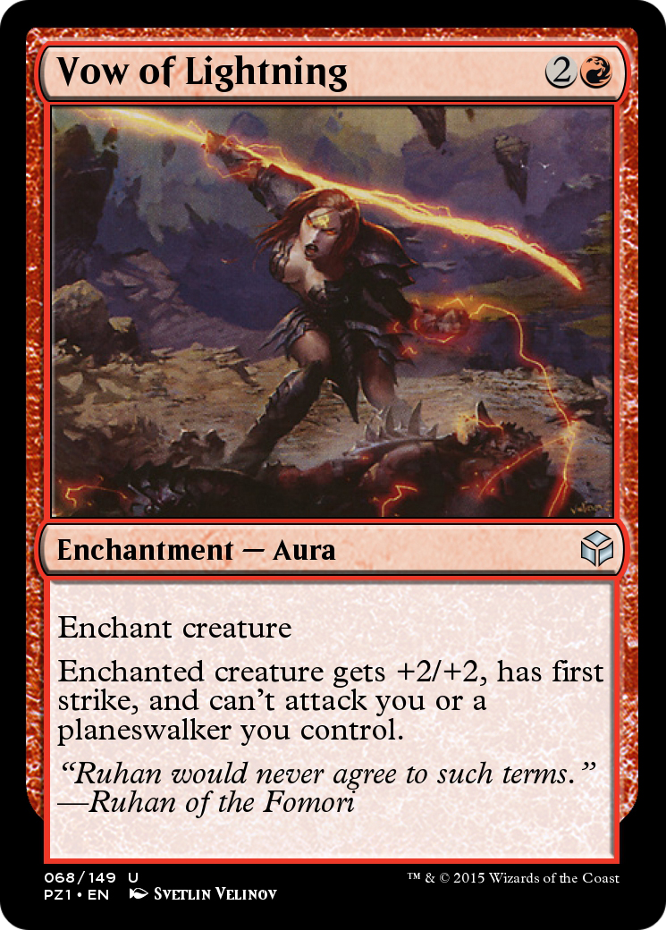 Vow of Lightning (PZ1-068) - Legendary Cube Prize Pack - Premium MTG Single from Wizards of the Coast - Just $0! Shop now at Game Crave Tournament Store