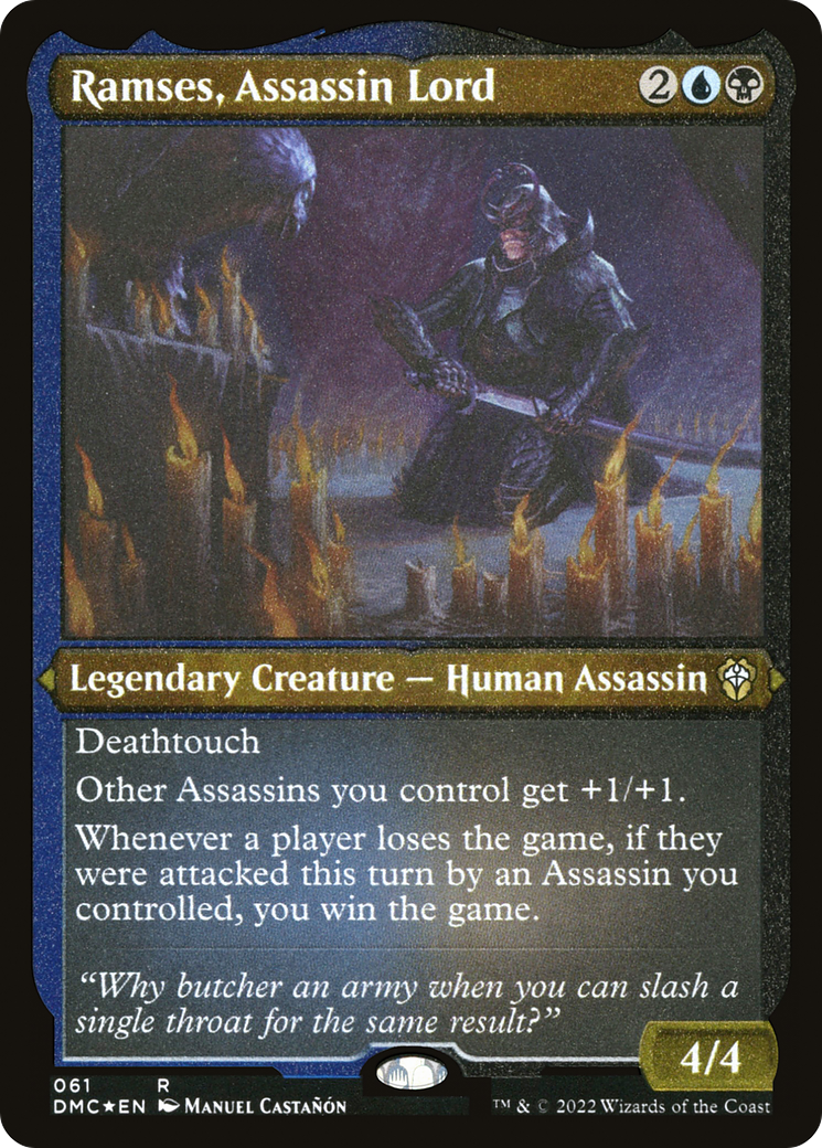 Ramses, Assassin Lord (DMC-061) - Dominaria United Commander Etched Foil - Premium MTG Single from Wizards of the Coast - Just $0.53! Shop now at Game Crave Tournament Store