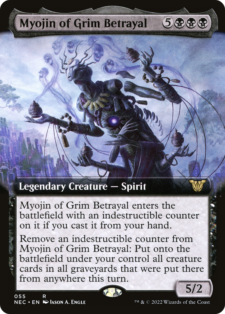 Myojin of Grim Betrayal (NEC-055) - Neon Dynasty Commander: (Extended Art) - Premium MTG Single from Wizards of the Coast - Just $0.25! Shop now at Game Crave Tournament Store