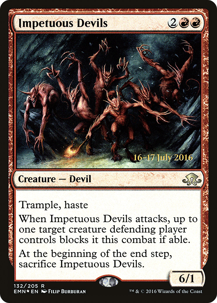 Impetuous Devils (PEMN-132S) - Eldritch Moon Promos Foil - Premium MTG Single from Wizards of the Coast - Just $0.15! Shop now at Game Crave Tournament Store